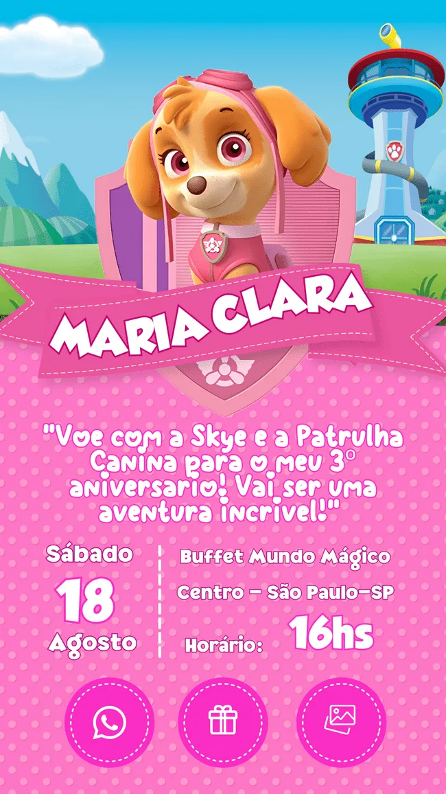 Convite Interativo Patrulha Canina Gratis Editar 02 Modelos 14 convites da patrulha canina