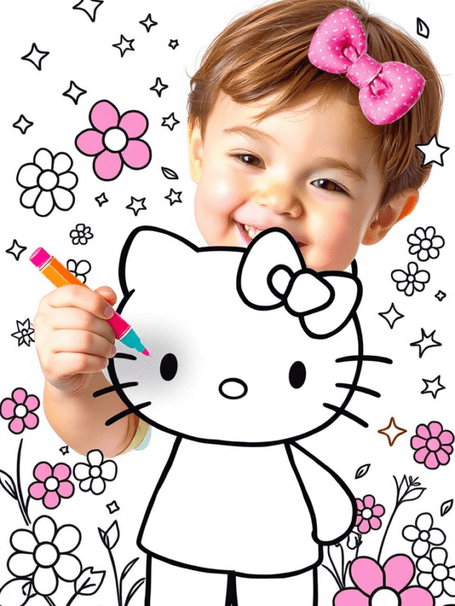 20 Desenhos da Hello Kitty para Colorir e Imprimir🖍️