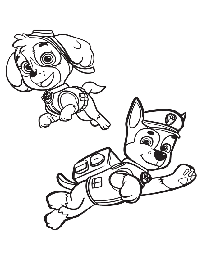  desenhos para colorir da Patrulha Canina disponíveis gratuitamente
