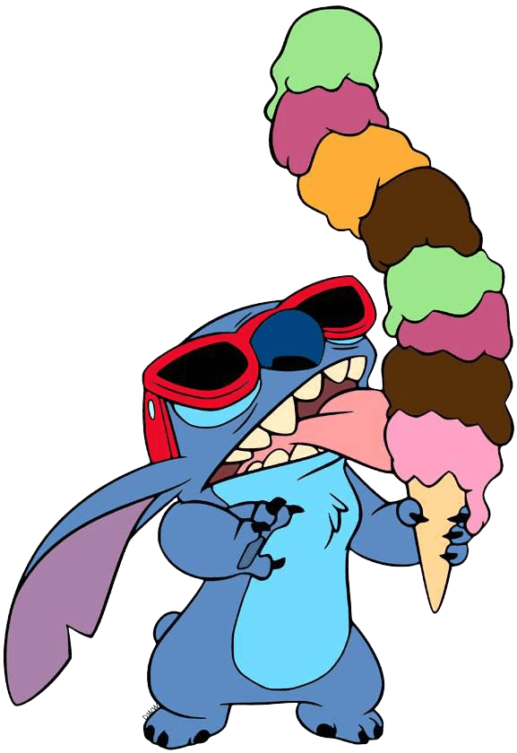 Stitch Tomando Sorvete PNG