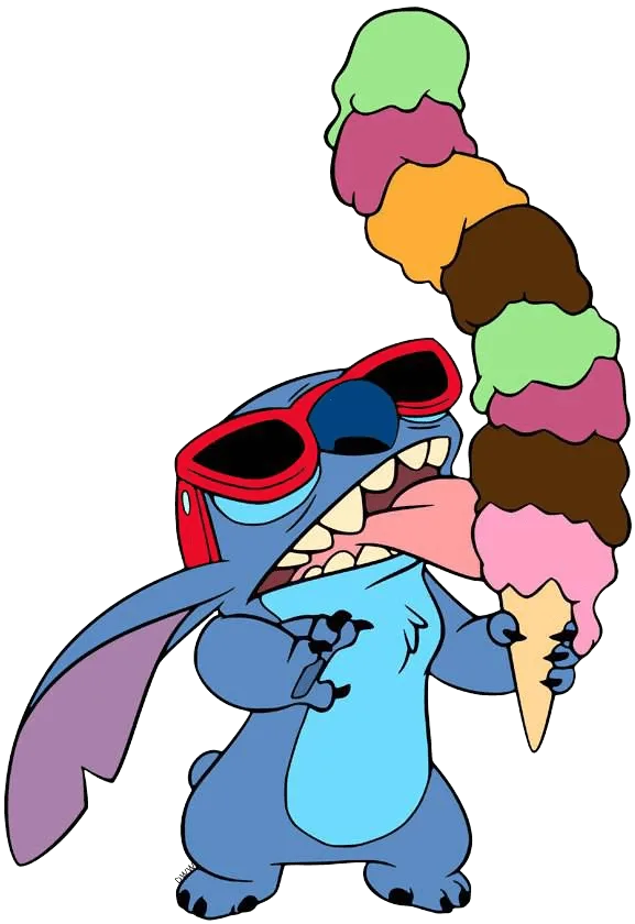 90+ Stitch PNG Grátis: Coleção Exclusiva Download Imediato! 254 Stitch Tomando Sorvete PNG