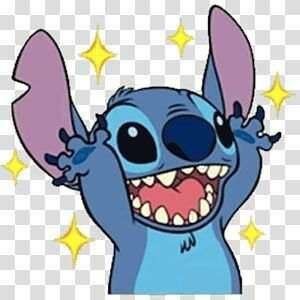 Stitch Surpreso com estrelas PNG