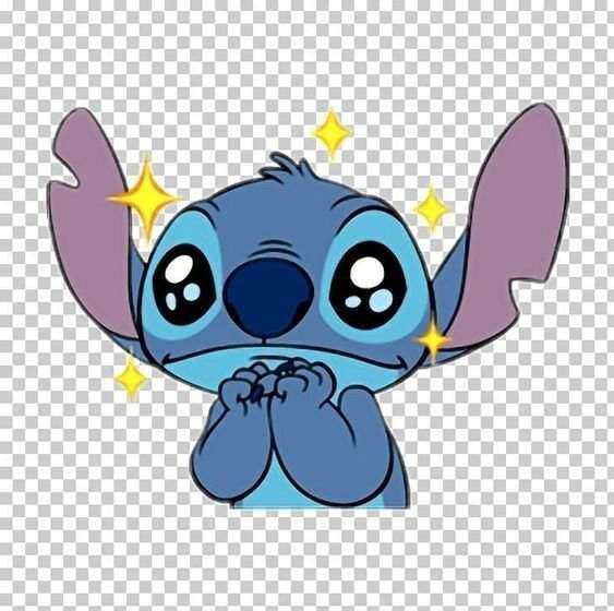 Stitch Surpreso carinhoso com estrelas PNG