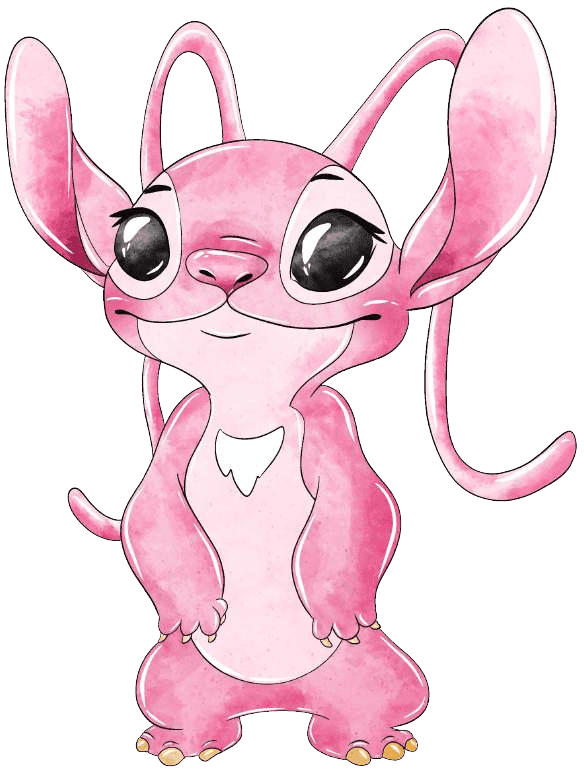 Angel do Stitch Feliz aquarela PNG