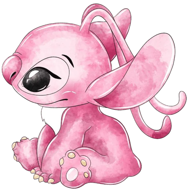90+ Stitch PNG Grátis: Coleção Exclusiva Download Imediato! 266 Angel Feliz e olhando para a Esquerda PNG
