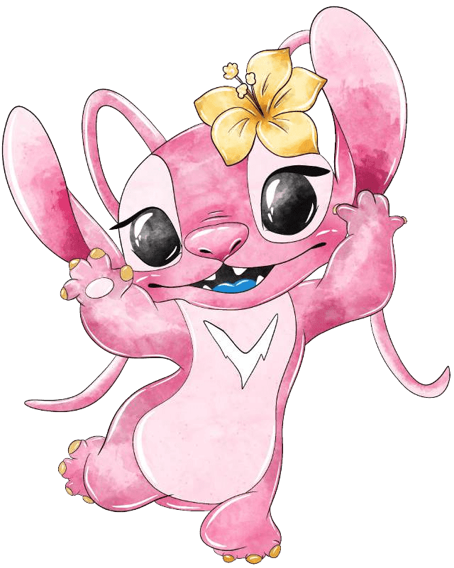 90+ Stitch PNG Grátis: Coleção Exclusiva Download Imediato! 243 Angel feliz e com o corpo de lado e as maos para cima PNG