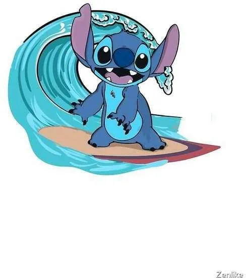 90+ Stitch PNG Grátis: Coleção Exclusiva Download Imediato! 289 Stitch no mar surfando png