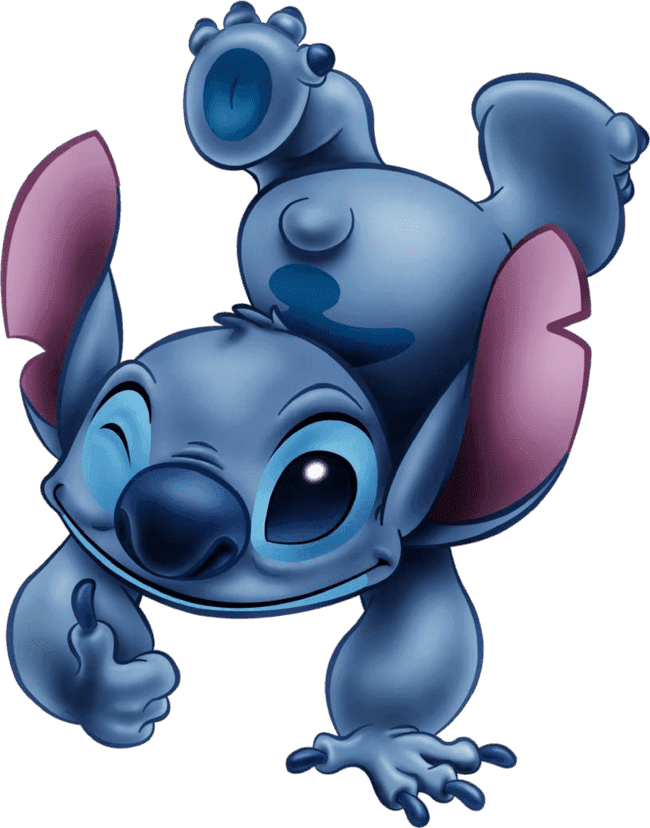 90+ Stitch PNG Grátis: Coleção Exclusiva Download Imediato! 266 Stitch Deitado fazendo positivo com o polegar png