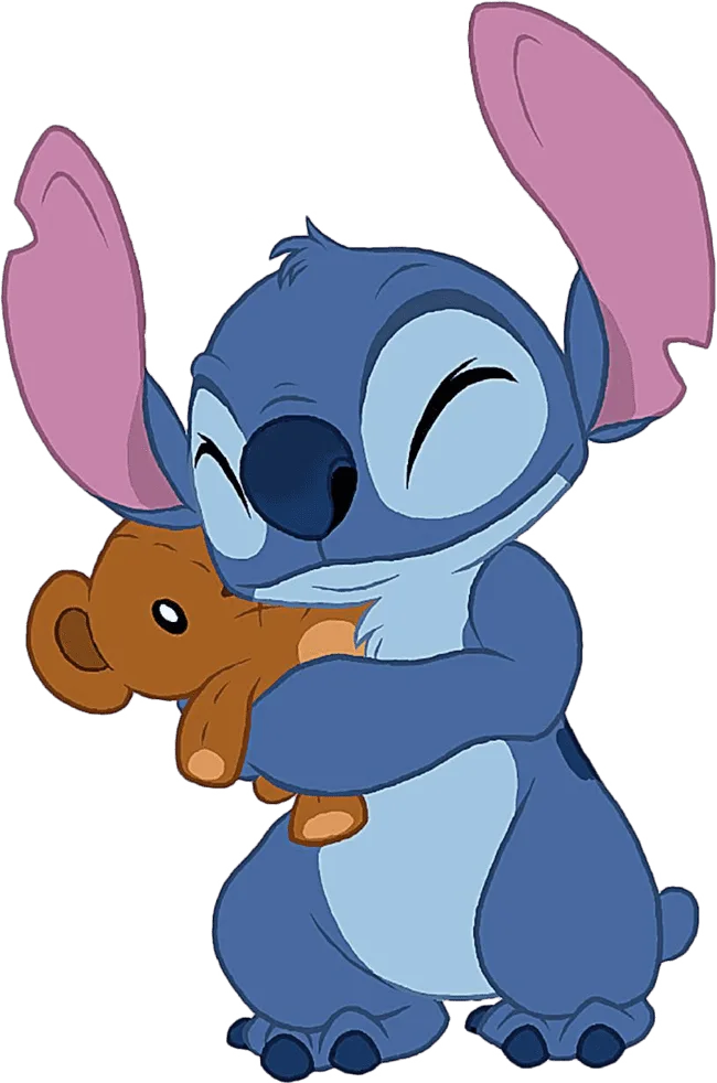 90+ Stitch PNG Grátis: Coleção Exclusiva Download Imediato! 302 Stitch abraçado com um ursinho de pelucia PNG