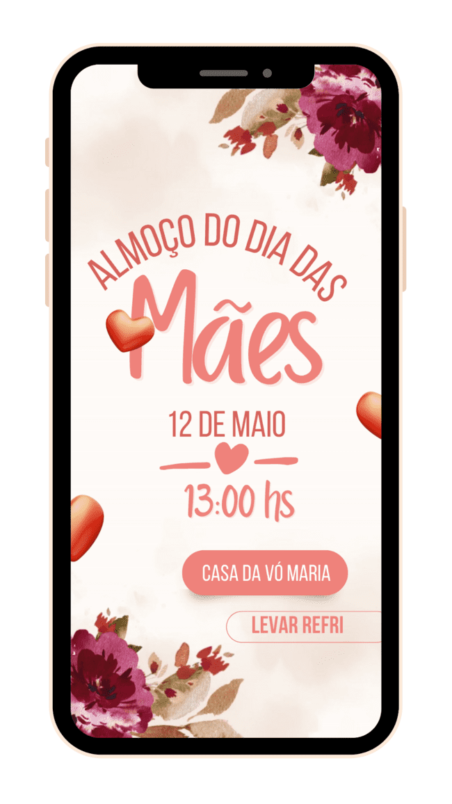 Convite Dia das Mães com Animação