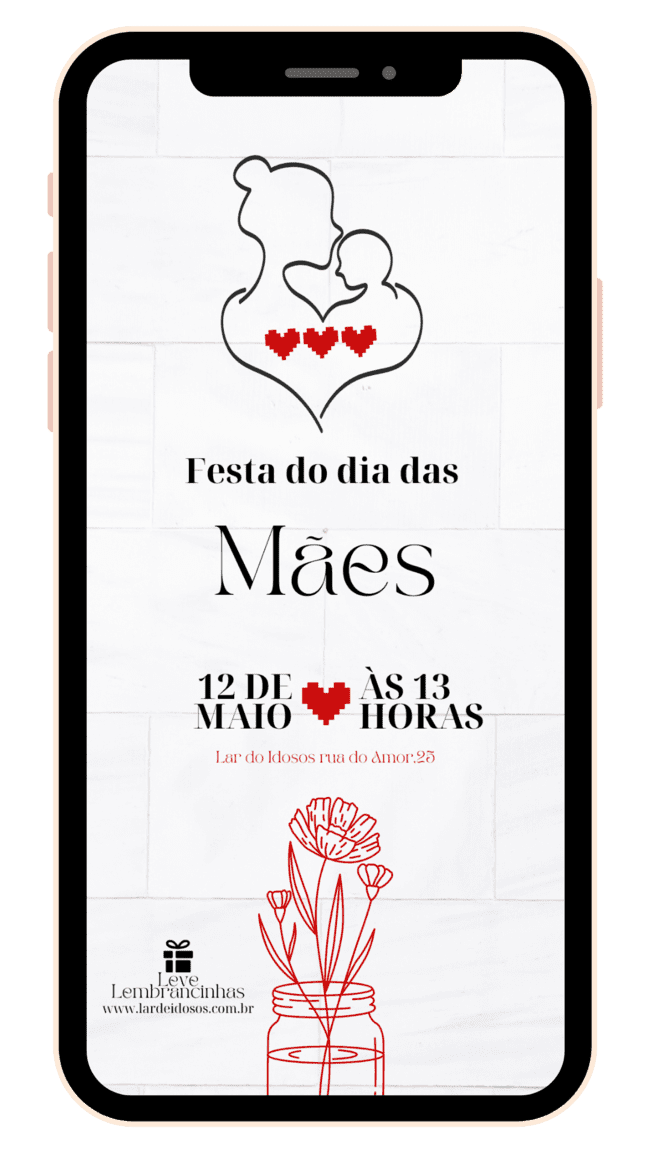 Convite Dia das Mães Romântico
