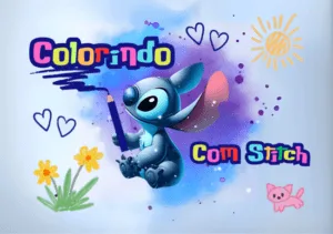 Desenho do Stitch para imprimir e colorir em alta resolução.