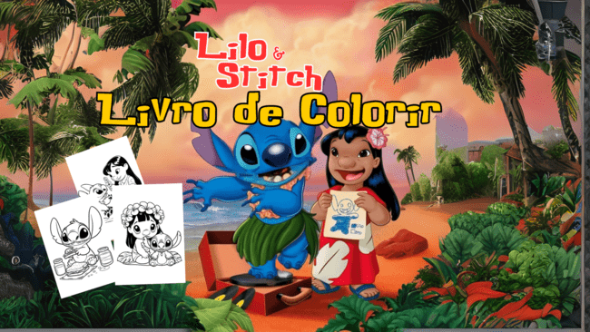 Desenho do Stitch para imprimir: um alienígena azul cheio de charme.