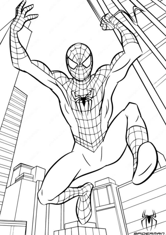 homem aranha preto para colorir