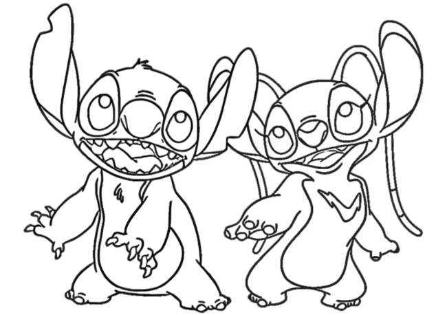 Imagem do Stitch para colorir: um jeito criativo de relaxar e se divertir.