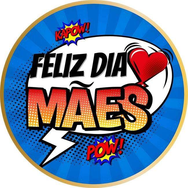 Painel Dia das Mães para imprimir com Fundo Azul