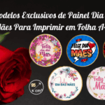 Painel dia das Mães para imprimir – 05 modelos grátis 53 Painel Dia das Mães com Moldura Dourada