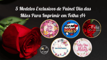Painel Dia das Mães com Moldura Dourada