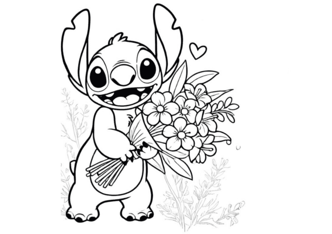 Stitch para imprimir e pintar: uma maneira fácil de entreter as crianças.