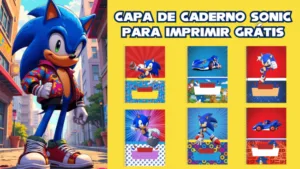 Capa de Caderno Sonic Para Imprimir