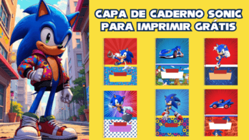 Capa de Caderno Sonic Para Imprimir