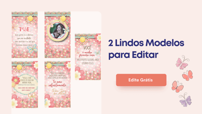 Cartao dia das maes mensagems para Editar