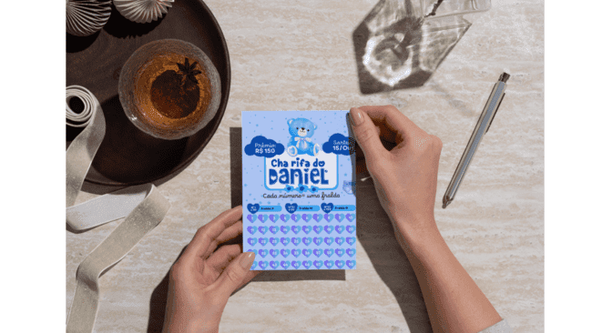 Convite Digital para Chá Rifa – Envie por WhatsApp! 