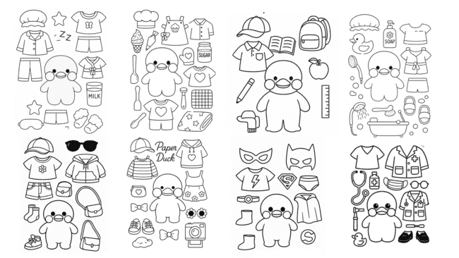 Precisa de inspiração para vestir seu paper duck ? Nossas ideias de roupa para paper duck são perfeitas para transformar seu patinho em um verdadeiro estilista. Baixe o paper duck para imprimir pdf e comece agora mesmo! 
