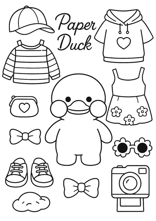 Prepare seu paper duck pijama para dormir! 🌙 Imprima e colorir os modelos para criar um ambiente relaxante e acolhedor. Baixe o paper duck para imprimir pdf e aproveite!