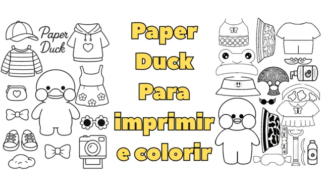 Transforme sua tarde em pura diversão com nossos paper duck para imprimir e colorir ! 🦆 Cada página é uma nova aventura, perfeita para criar looks únicos como paper duck pijama , paper duck roupas para imprimir e colorir , e muito mais. Baixe agora o paper duck para imprimir pdf e explore a criatividade!
