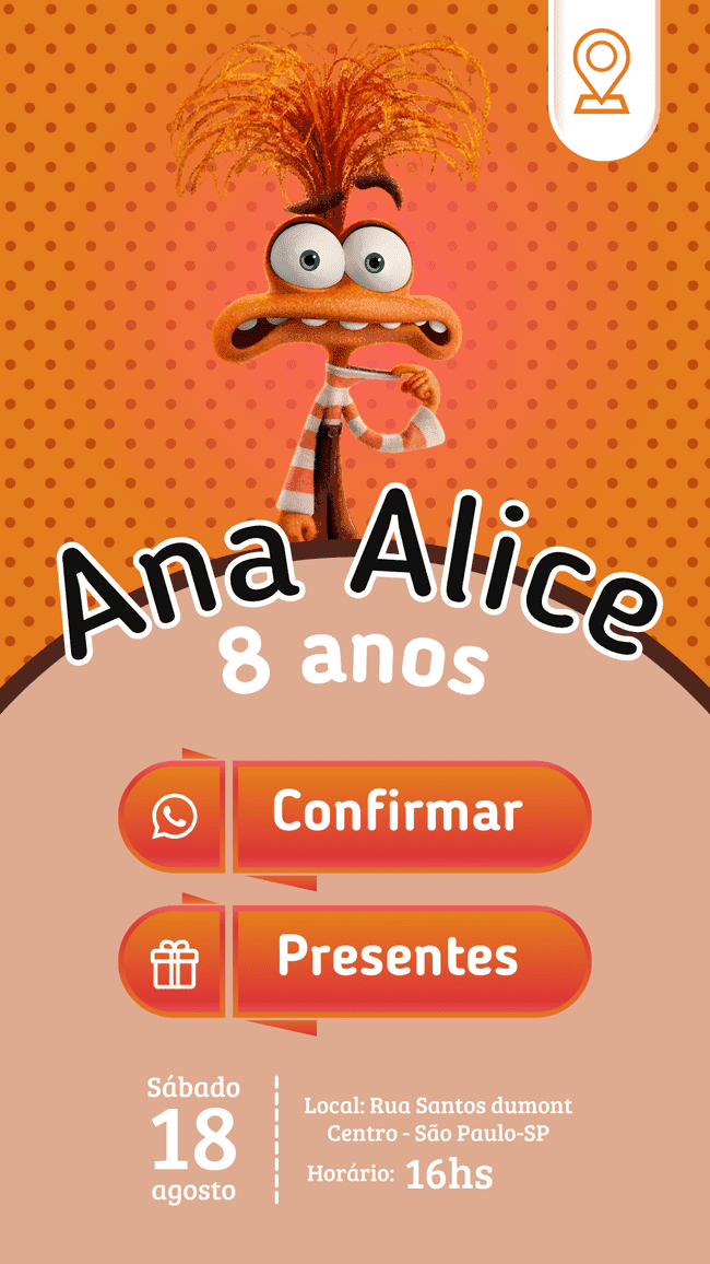 Convite infantil personalizado para uma festa inesquecível.