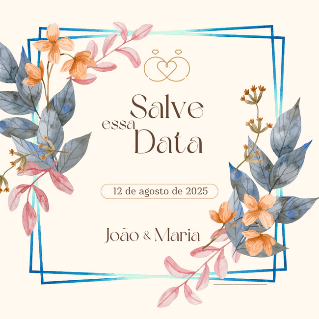 Crie você mesma! Oferecemos as melhores ideias de save the date casamento para você editar de forma fácil e rápida. 