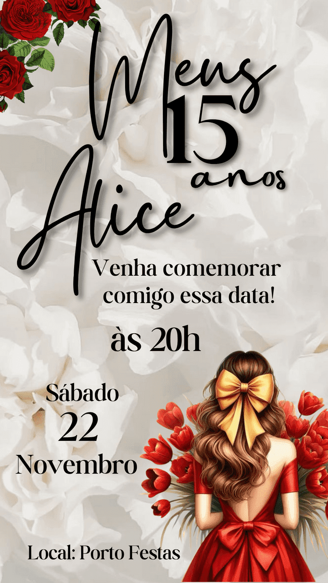 "Elegância que impressiona. Um convite 15 anos com design de gala para uma celebração luxuosa e memorável."
