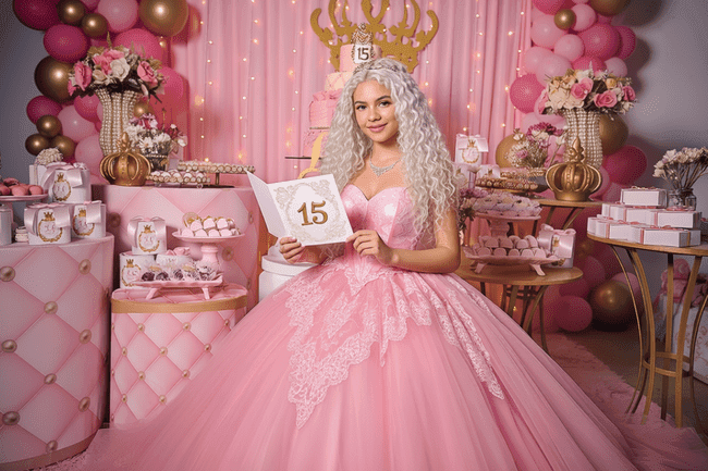 "O convite de 15 anos perfeito para uma debutante sonhadora. Modelo floral e romântico, pronto para você editar no Canva."