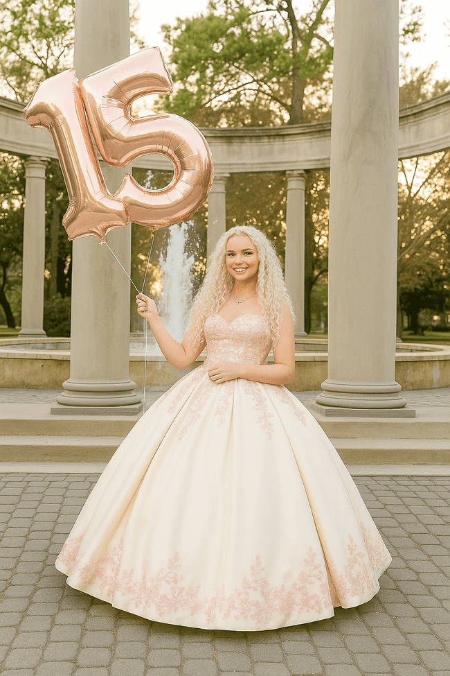 "Todo conto de fadas começa com um anúncio real. Um 15 anos convite digno de uma princesa, com detalhes em glitter e rosa."