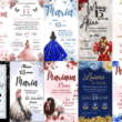 "Um convite de aniversário 15 anos que é uma verdadeira obra de arte. Inspire-se no tema 'Noite Estrelada' para uma festa inesquecível."