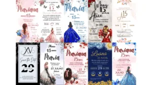 "Um convite de aniversário 15 anos que é uma verdadeira obra de arte. Inspire-se no tema 'Noite Estrelada' para uma festa inesquecível."